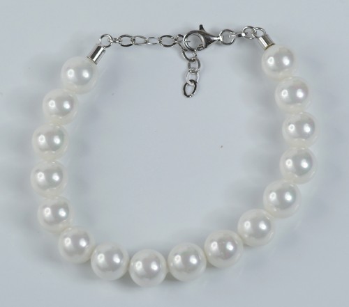 Freshwater Pearl Bracelet with Sterling Silver Fittings